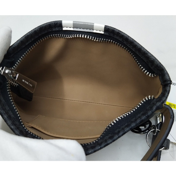 Michael Kors Black Logo Belt Bag Fits Phone With Stripe - NWT $98 - Picture 12 of 16